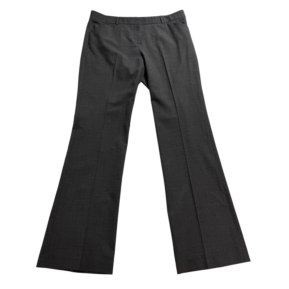 Theory Max C Sevona Charcoal Gray Virgin Wool Wide Leg Dress Pants Womens‎ 12